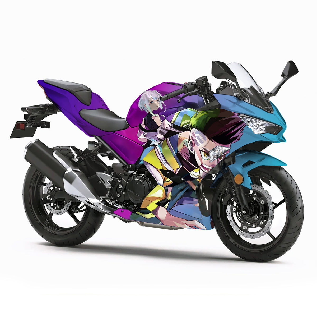 Amotopart 2018-2024 Kawasaki EX400 Ninja400 Pink Purple Teal Fairing Kit