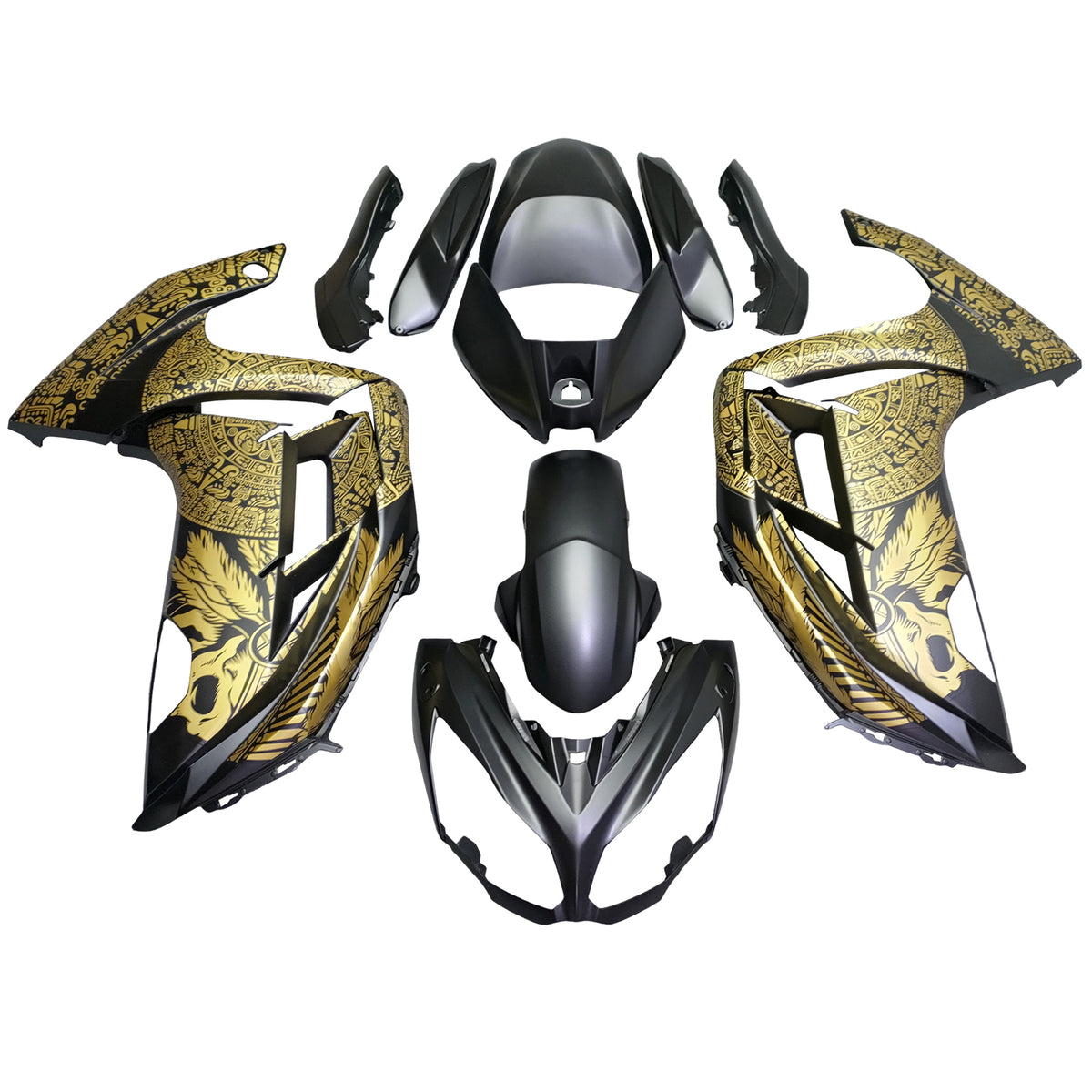 Amotopart 2012-2016 Kawasaki ER-6F Ninja650 Gold Black Fairing Kit