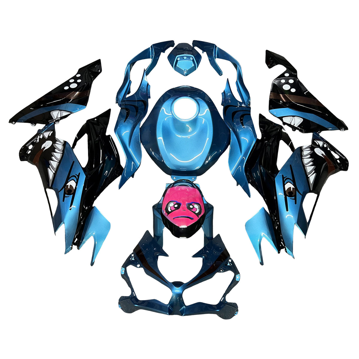 Amotopart 2019-2023 Kawasaki ZX6R Blue Black Pink Fairing Kit