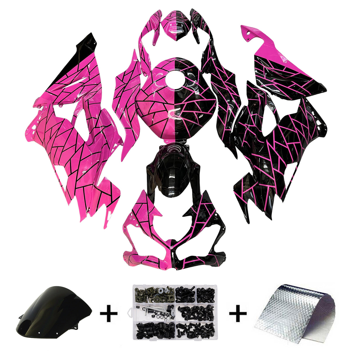 Sada kapotáže Amotopart 2019-2023 Kawasaki ZX6R Pink Black