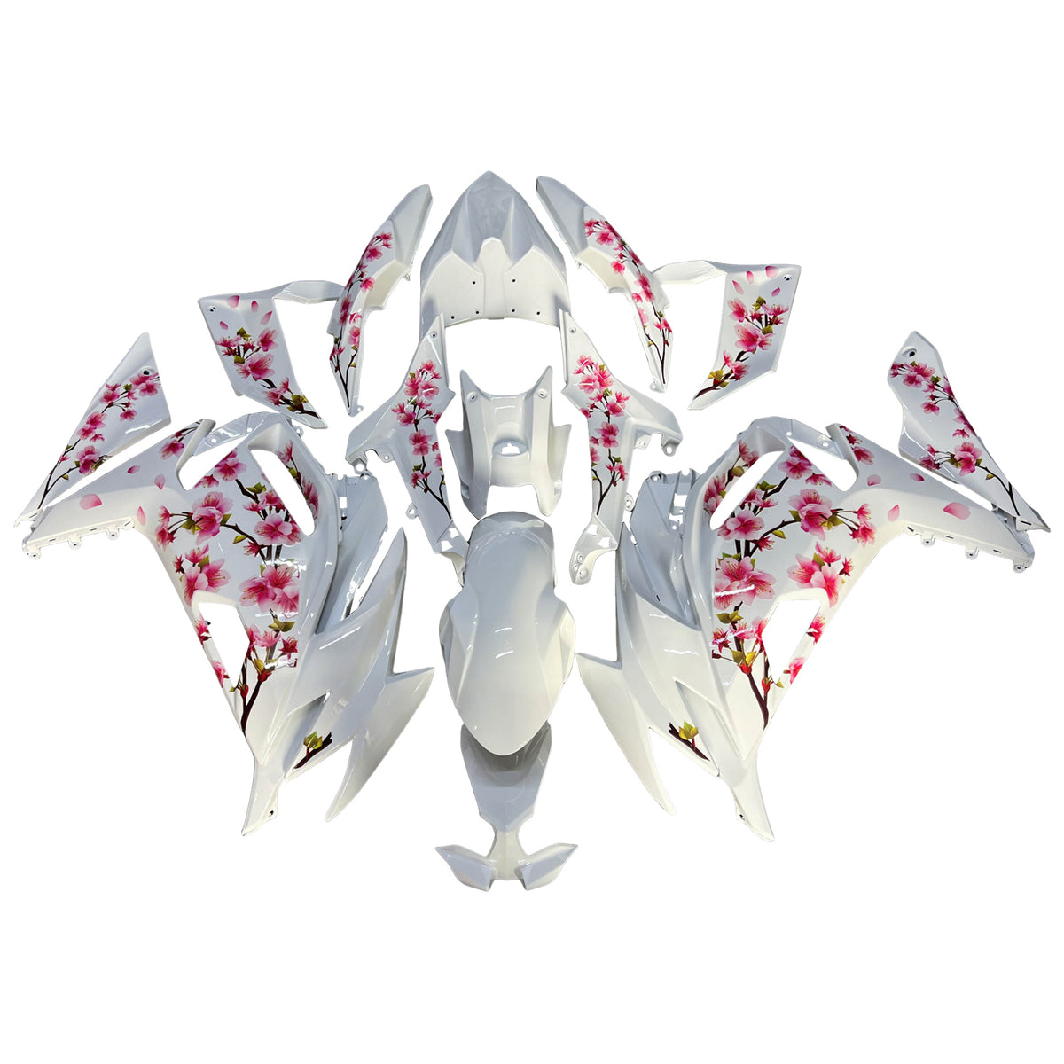 Amotopart 2020-2026 Kawasaki ER-6F Ninja650 White Pink Green Fairing Kit