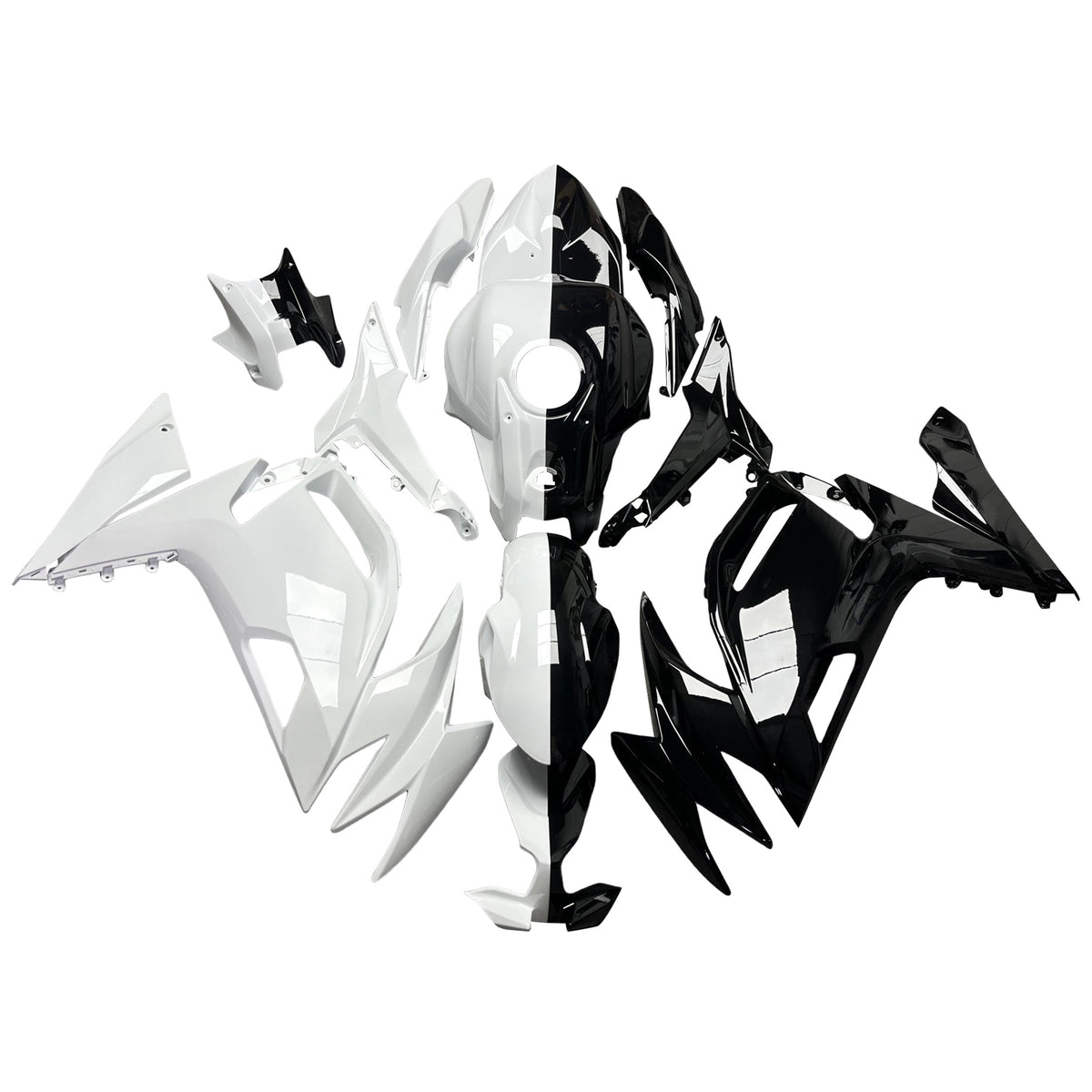 Amotopart 2020-2026 Kawasaki ER-6F Ninja650 White Black Fairing Kit