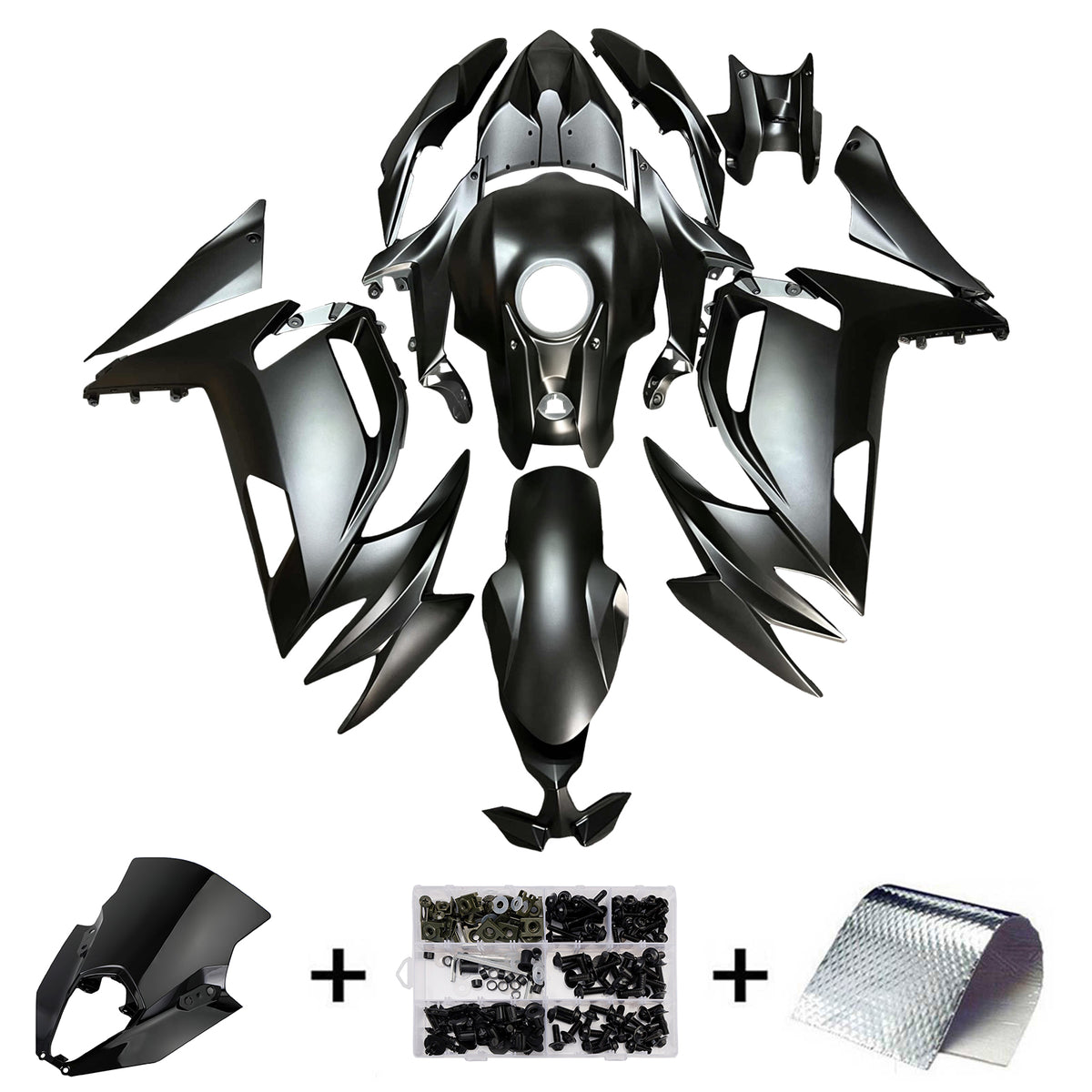 Amotopart 2020-2026 Kawasaki ER-6F Ninja650 Black Fairing Kit