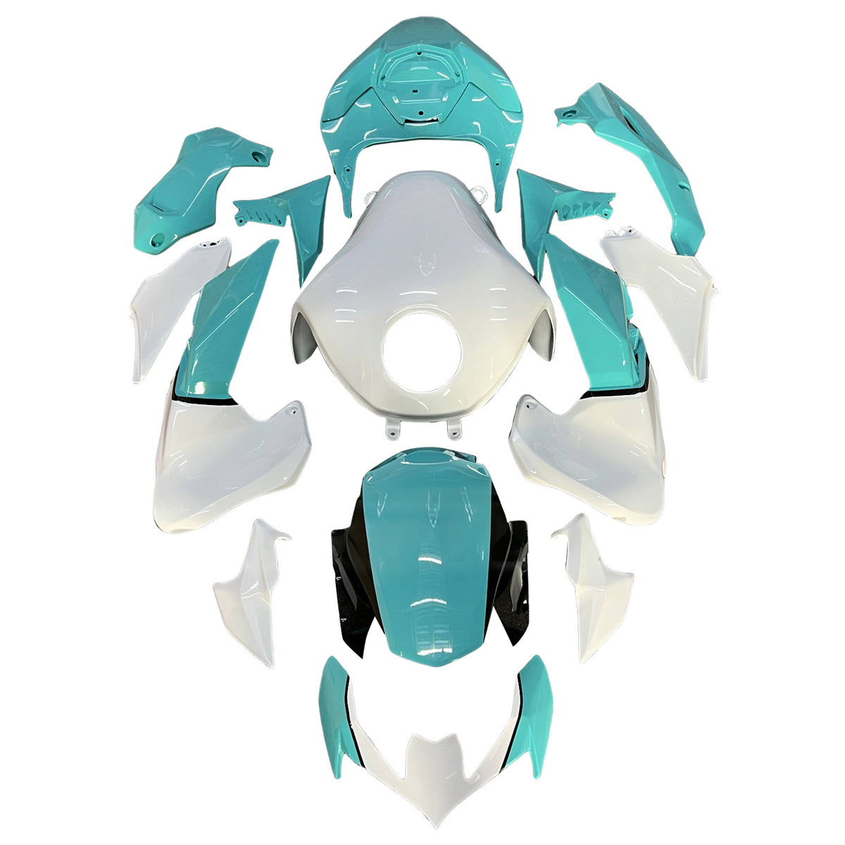 Amotopart 2020-2024 Kawasaki Z900 Teal White Fairing Kit