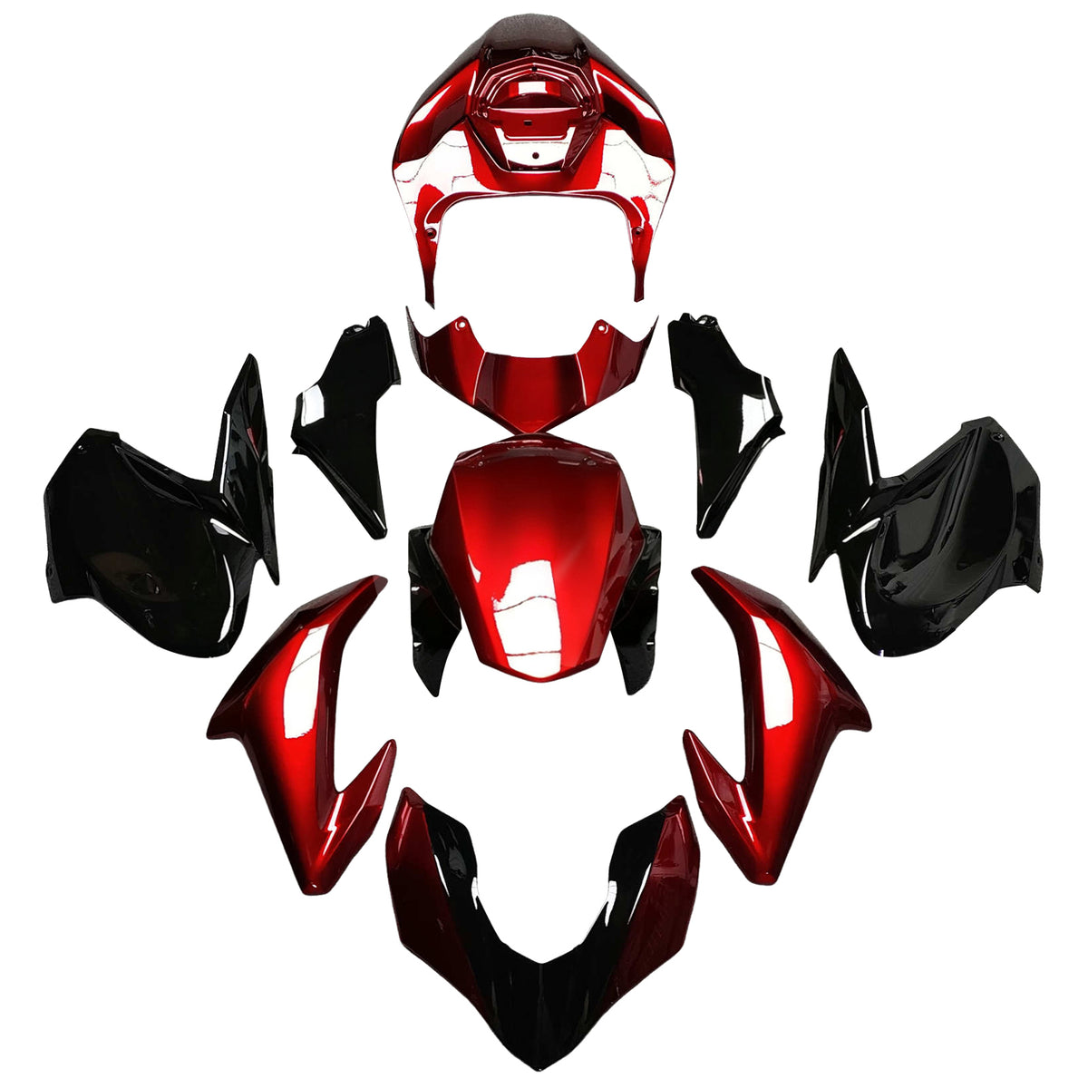Amotopart 2020-2024 Kawasaki Z900 Red Black Fairing Kit