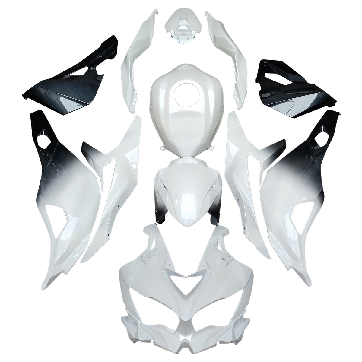 Amotopart 2019-2026 Kawasaki Ninja ZX-25R ZX-4R ZX-4RR White Black Fairing Kit