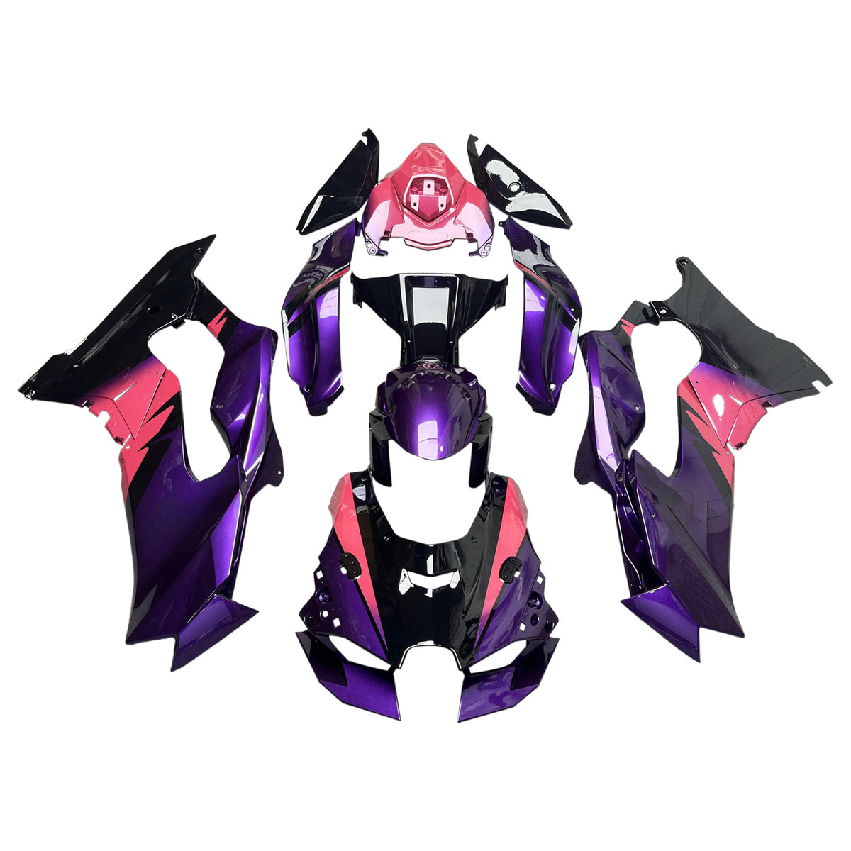 Amotopart 2021–2025 Kawasaki ZX-10R ZX-10RR Lila Rosa Schwarz Verkleidungsset