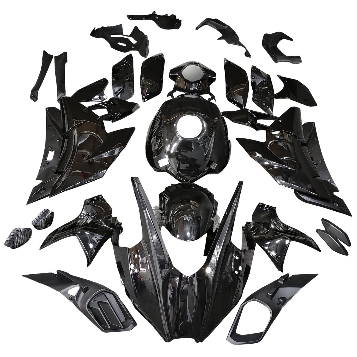 Amotopart 2015-2025 Kawasaki Ninja H2 Black Fairing Kit