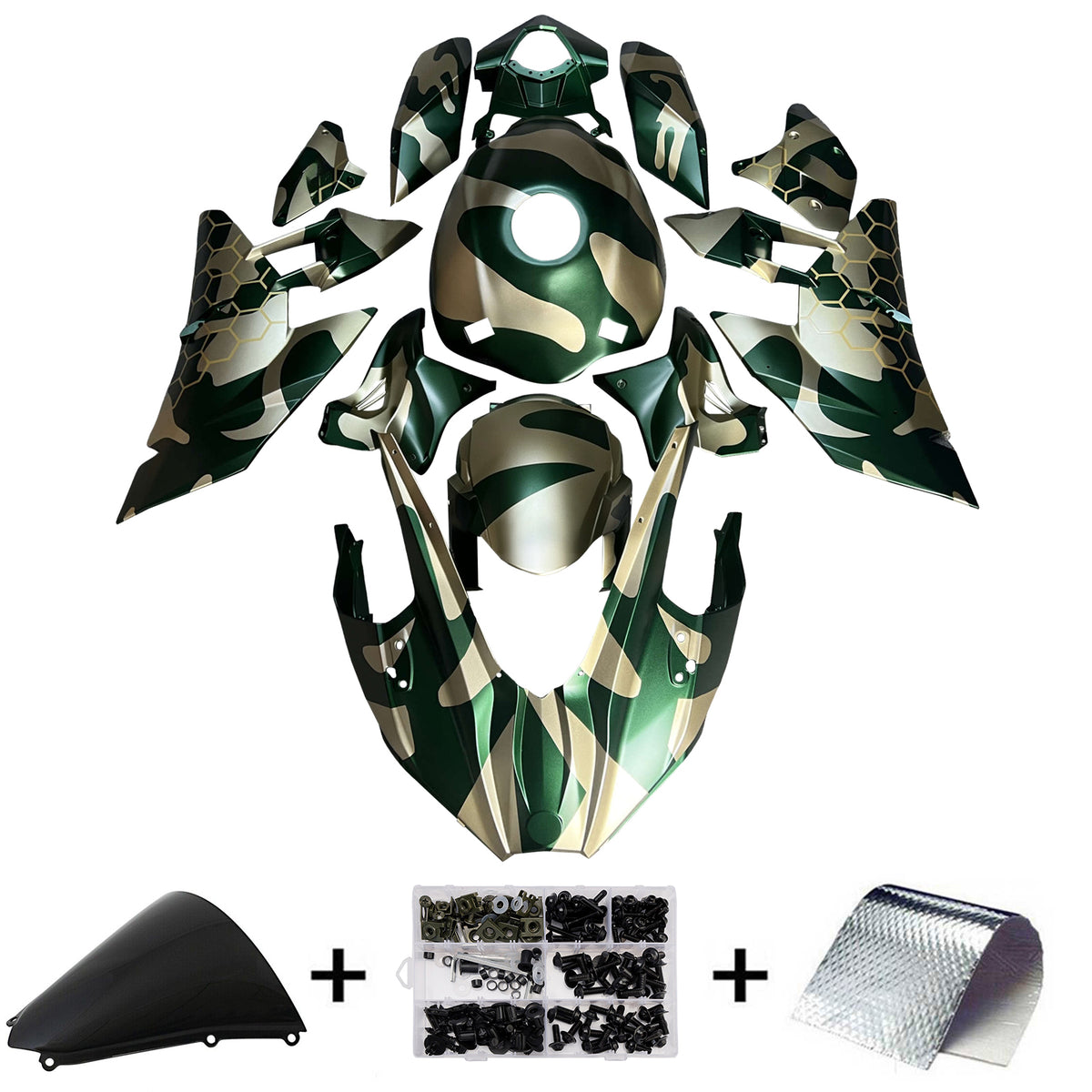Sada kapotáže Amotopart 2015-2025 Kawasaki Ninja H2 Green Gold