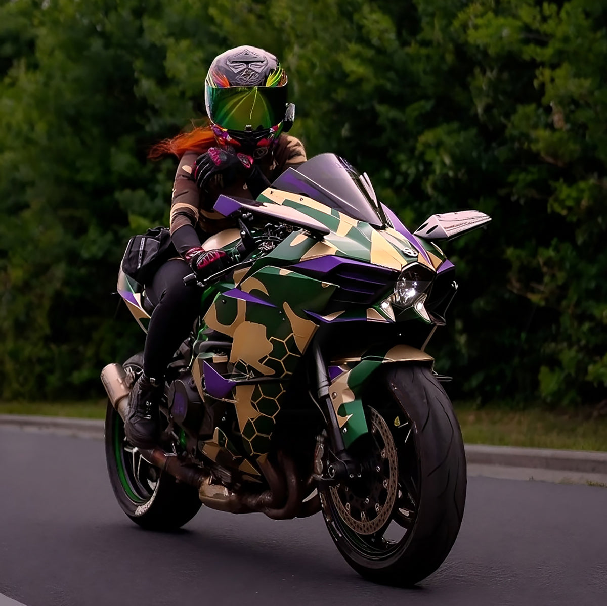 Sada kapotáže Amotopart 2015-2025 Kawasaki Ninja H2 Green Gold