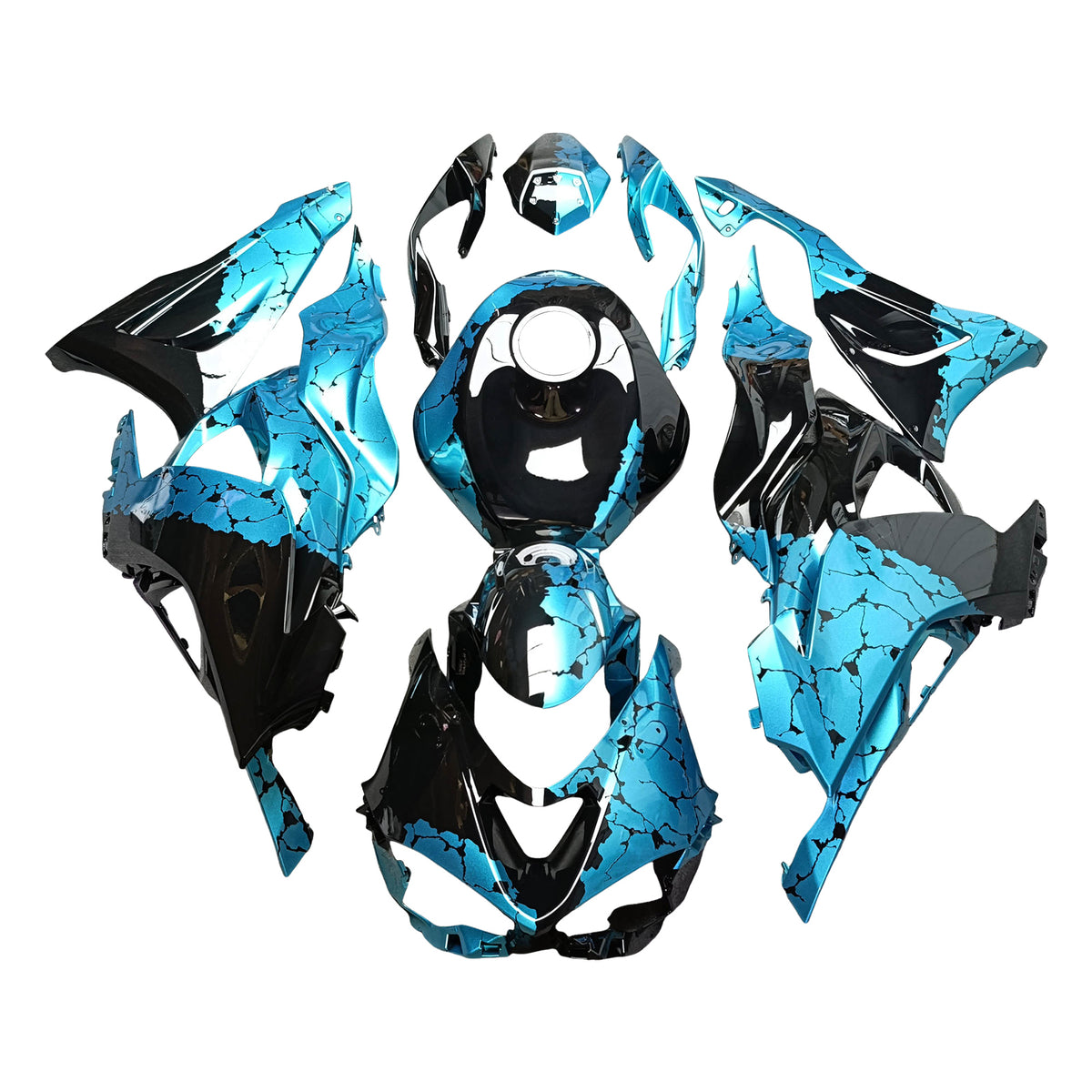 Amotopart 2024-2026 Kawasaki ZX-6R Blue Black Fairing Kit