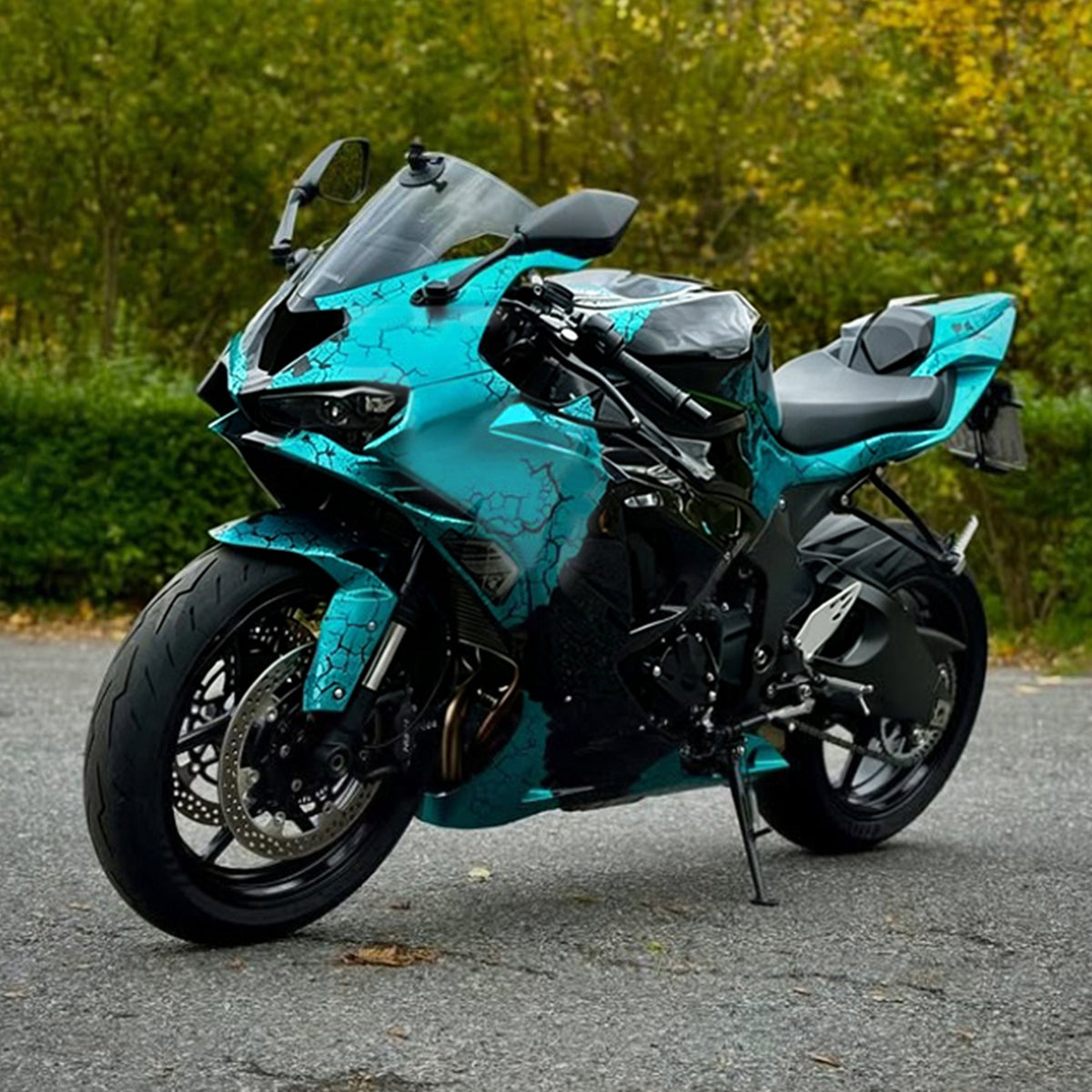 Amotopart 2024-2026 Kawasaki ZX-6R Blue Black Fairing Kit