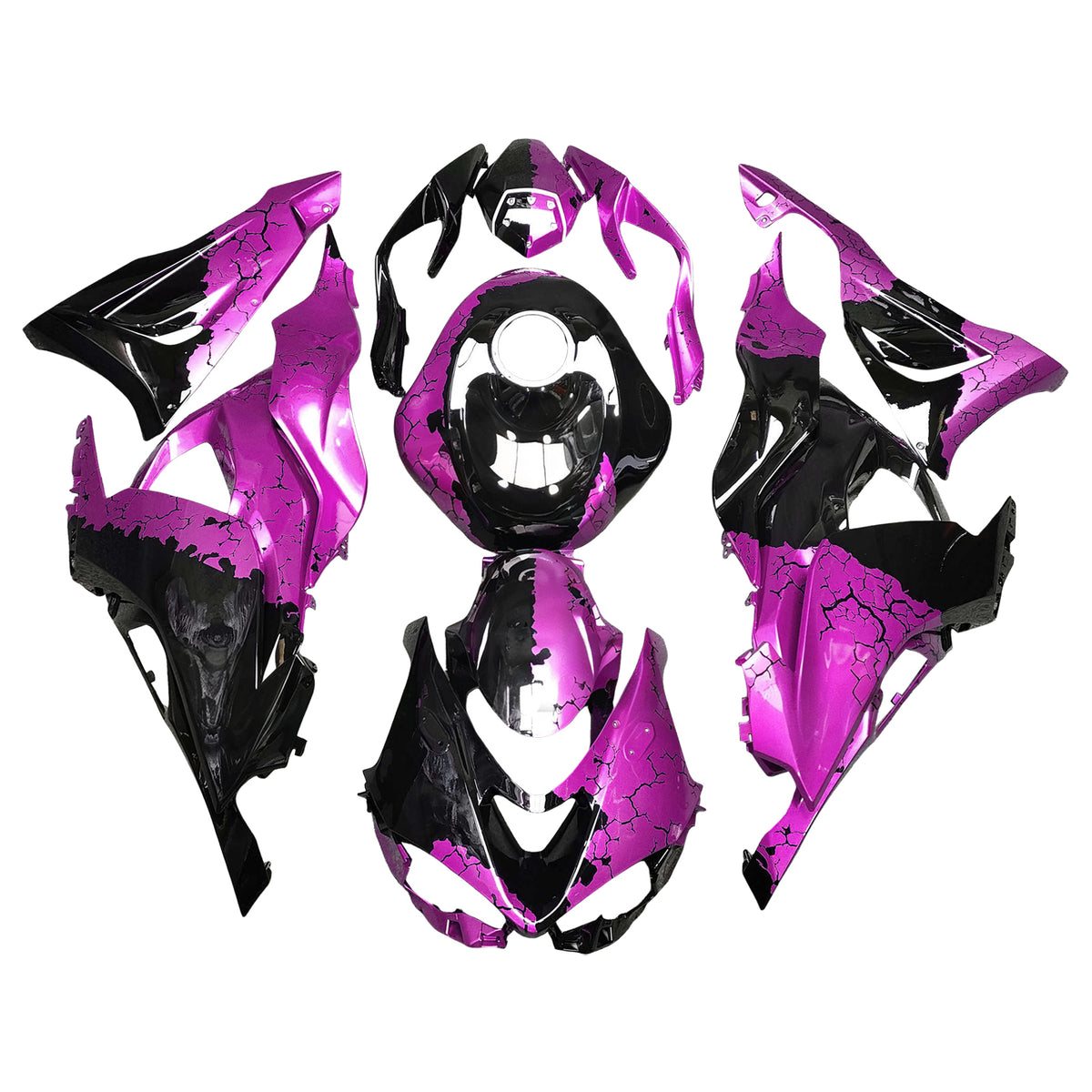 Amotopart 2024-2026 Kawasaki ZX-6R Purple Black Fairing Kit