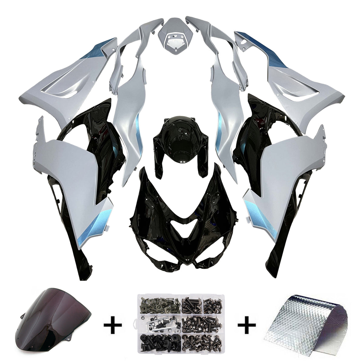 Amotopart 2024-2026 Kawasaki ZX-6R グレー ブラック ブルー フェアリングキット
