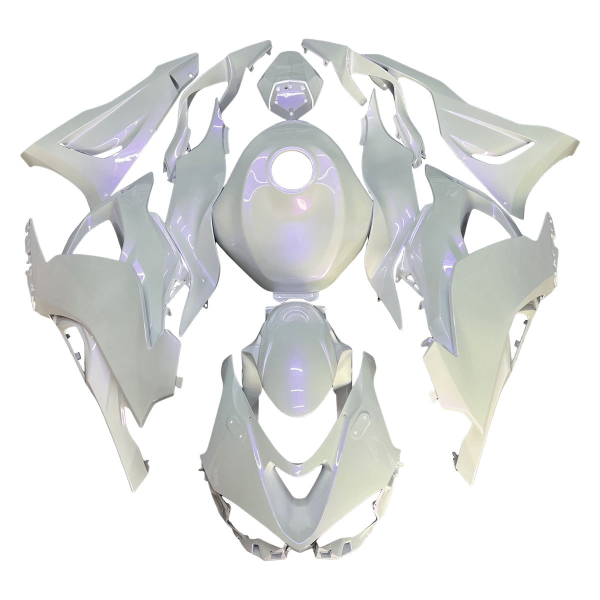 Amotopart 2024-2026 Kawasaki ZX-6R Pearl White Purple Fairing Kit