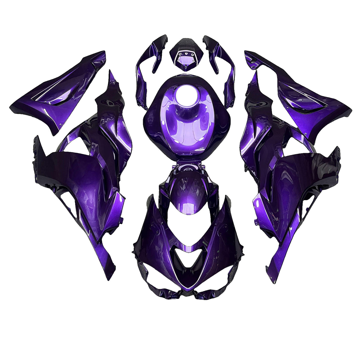 Amotopart 2024-2026 Kawasaki ZX-6R Purple Black Fairing Kit