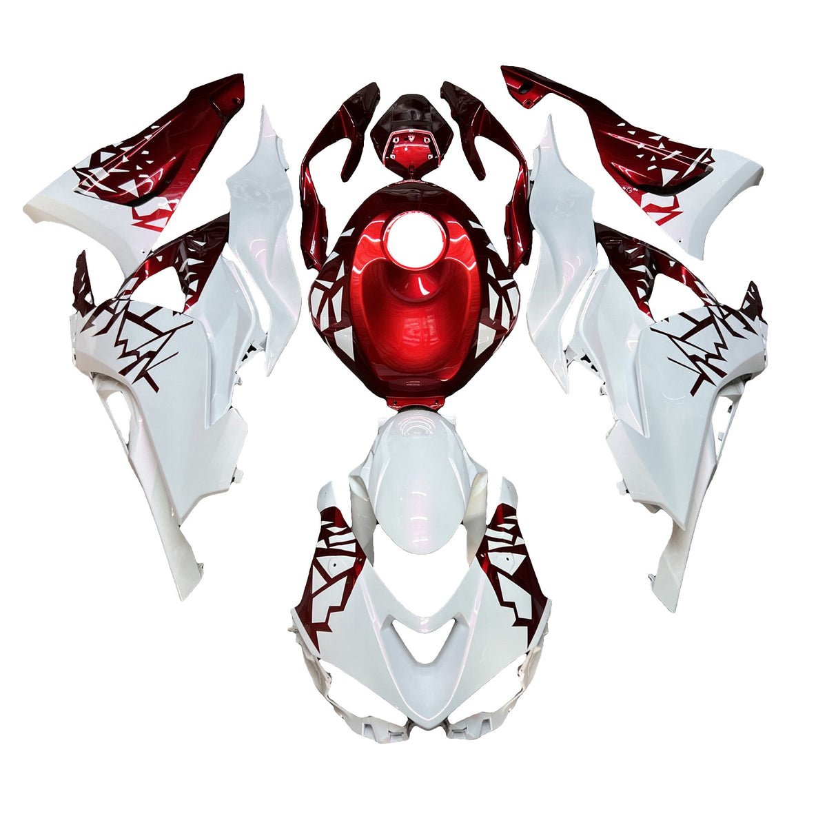 Amotopart 2024-2026 Kawasaki ZX-6R White Red Fairing Kit