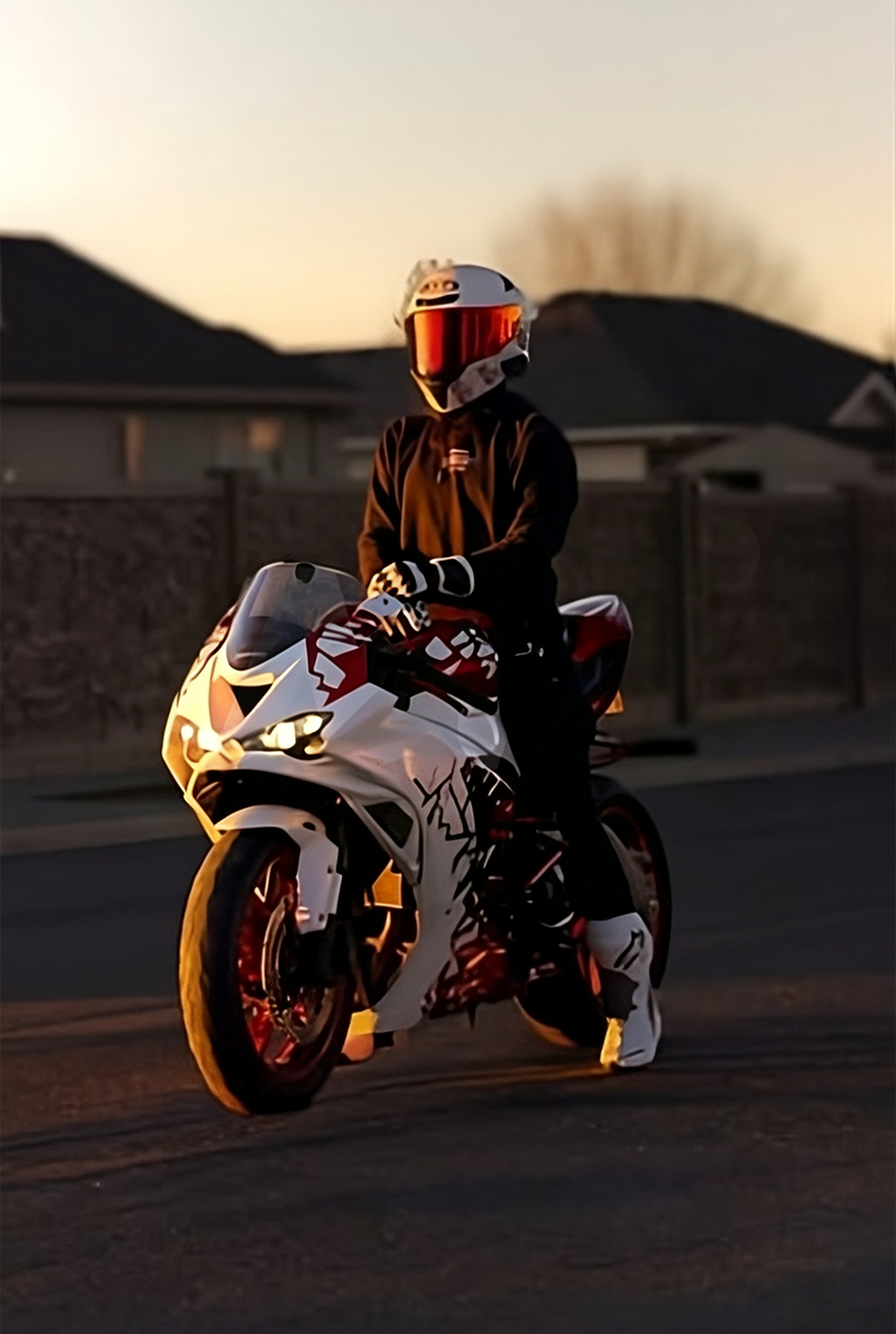 Amotopart 2024-2026 Kawasaki ZX-6R White Red Fairing Kit