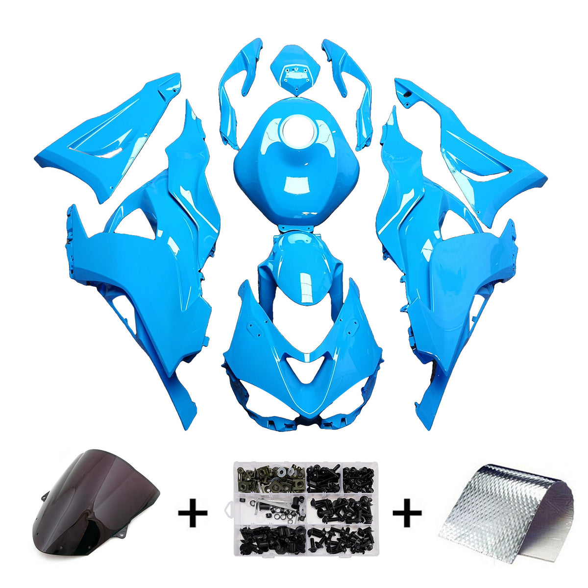Amotopart 2024-2026 Kawasaki ZX-6R Blue Fairing Kit