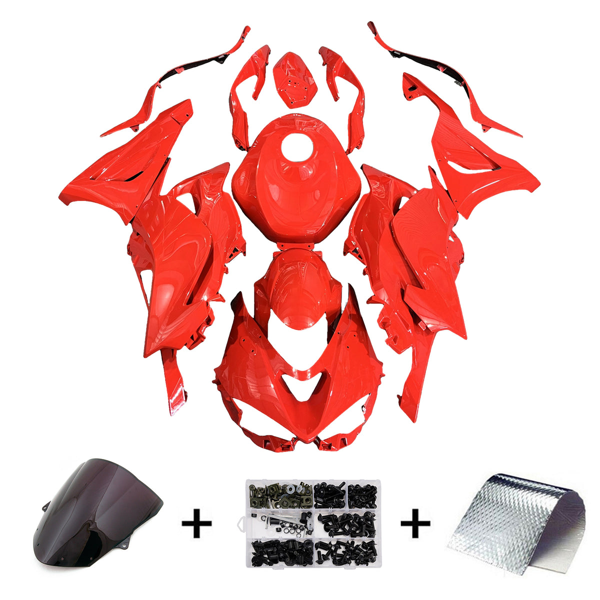 Amotopart 2024-2026 Kawasaki ZX-6R Kit de carenado rojo