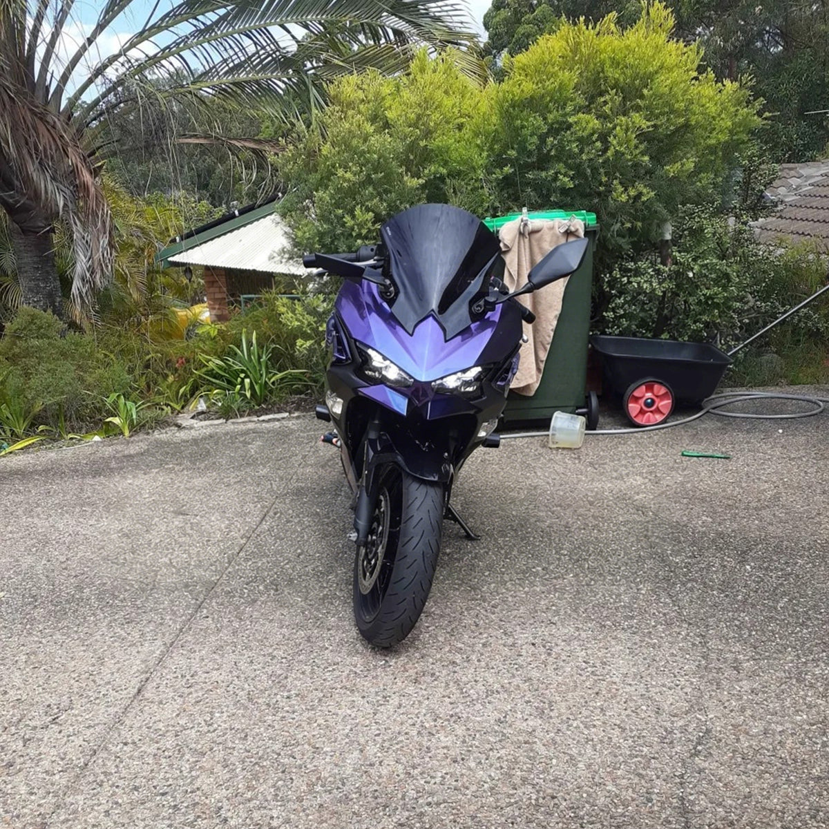 Amotopart 2024-2026 Kawasaki Ninja 500 Blue Purple Black Chameleon Fairing Kit