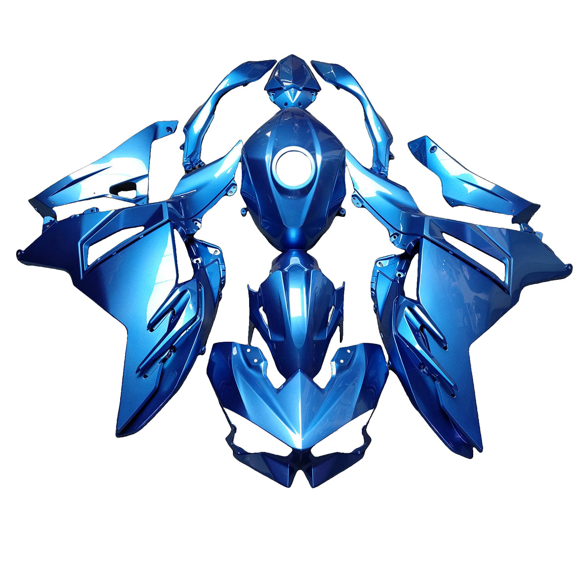 Amotopart 2024-2026 Kawasaki Ninja 500 Blue Fairing Kit