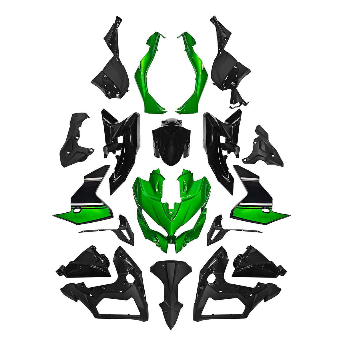 Amotopart 2019-2024 Kawasaki Versys 1000 Black Green Fairing Kit