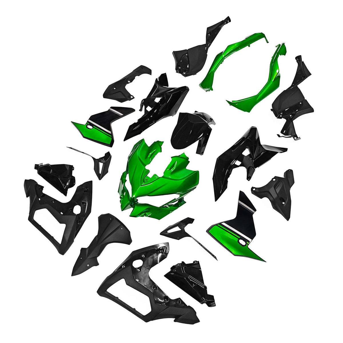 Amotopart 2019-2024 Kawasaki Versys 1000 Black Green Fairing Kit