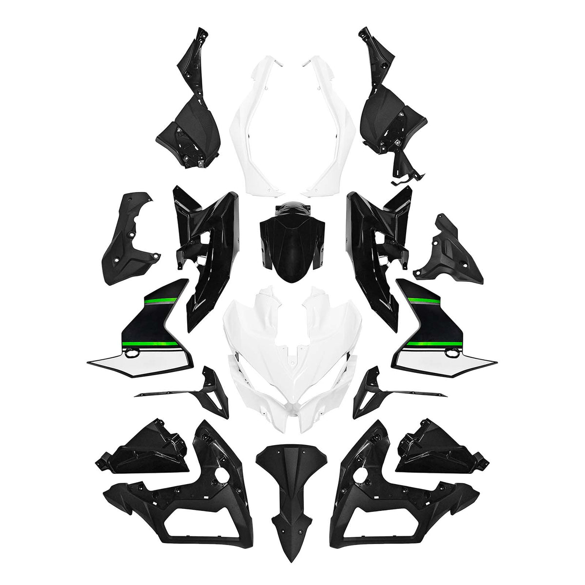 Amotopart 2019-2024 Kawasaki Versys 1000 White Black Green Fairing Kit