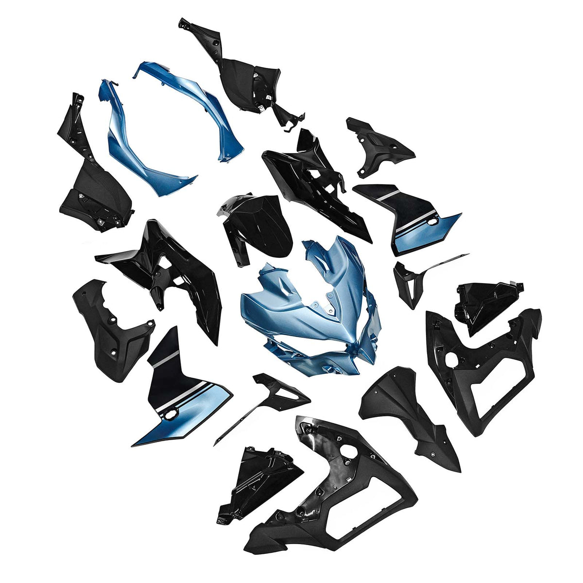Amotopart 2019-2024 Kawasaki Versys 1000 Blue Black White Fairing Kit