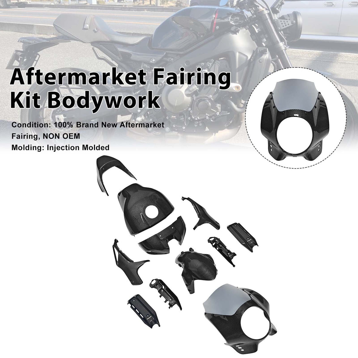 Kit carena nera Amotopart 2022-2026 Yamaha XSR900