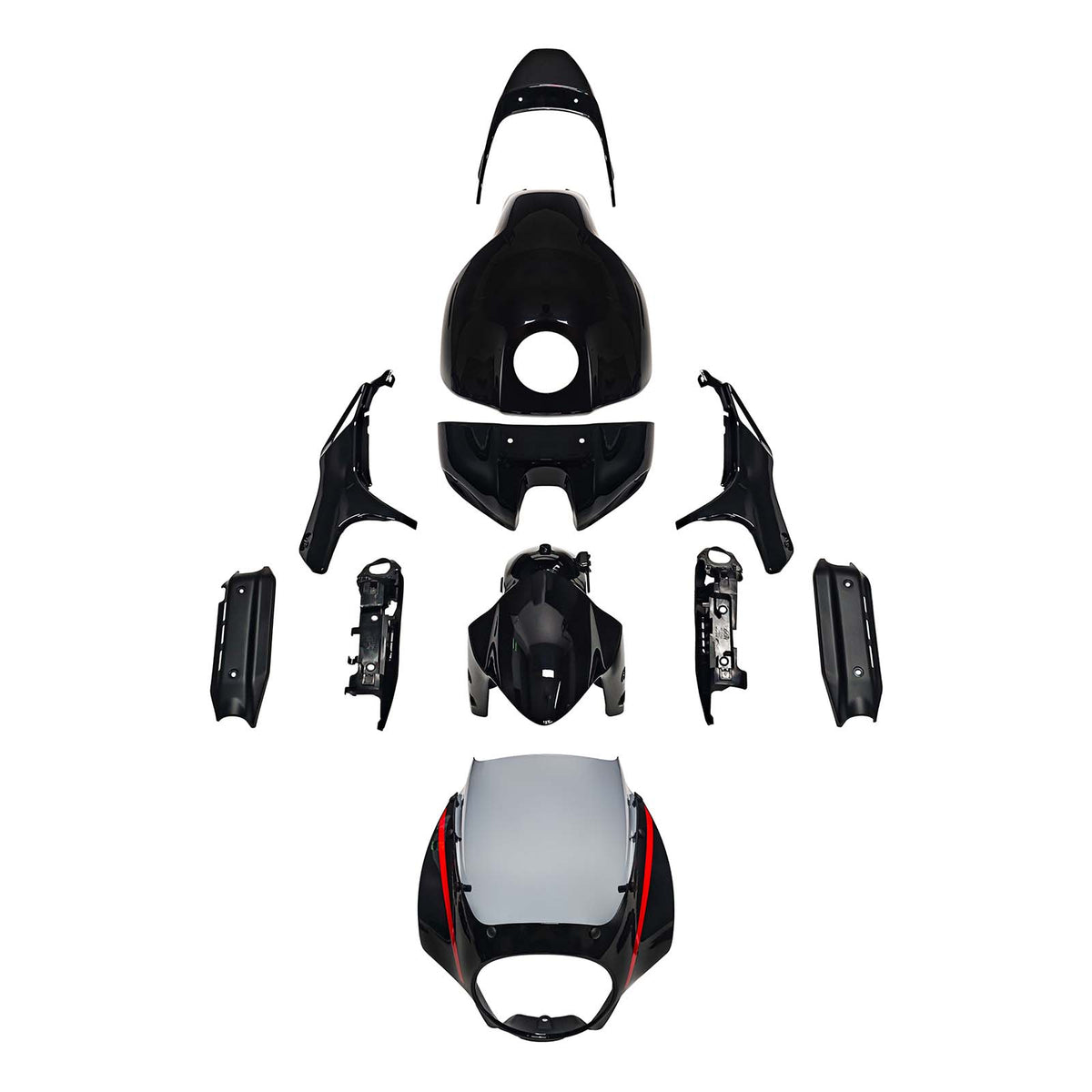 Amotopart 2022-2026 Yamaha XSR900 Black Red Fairing Kit