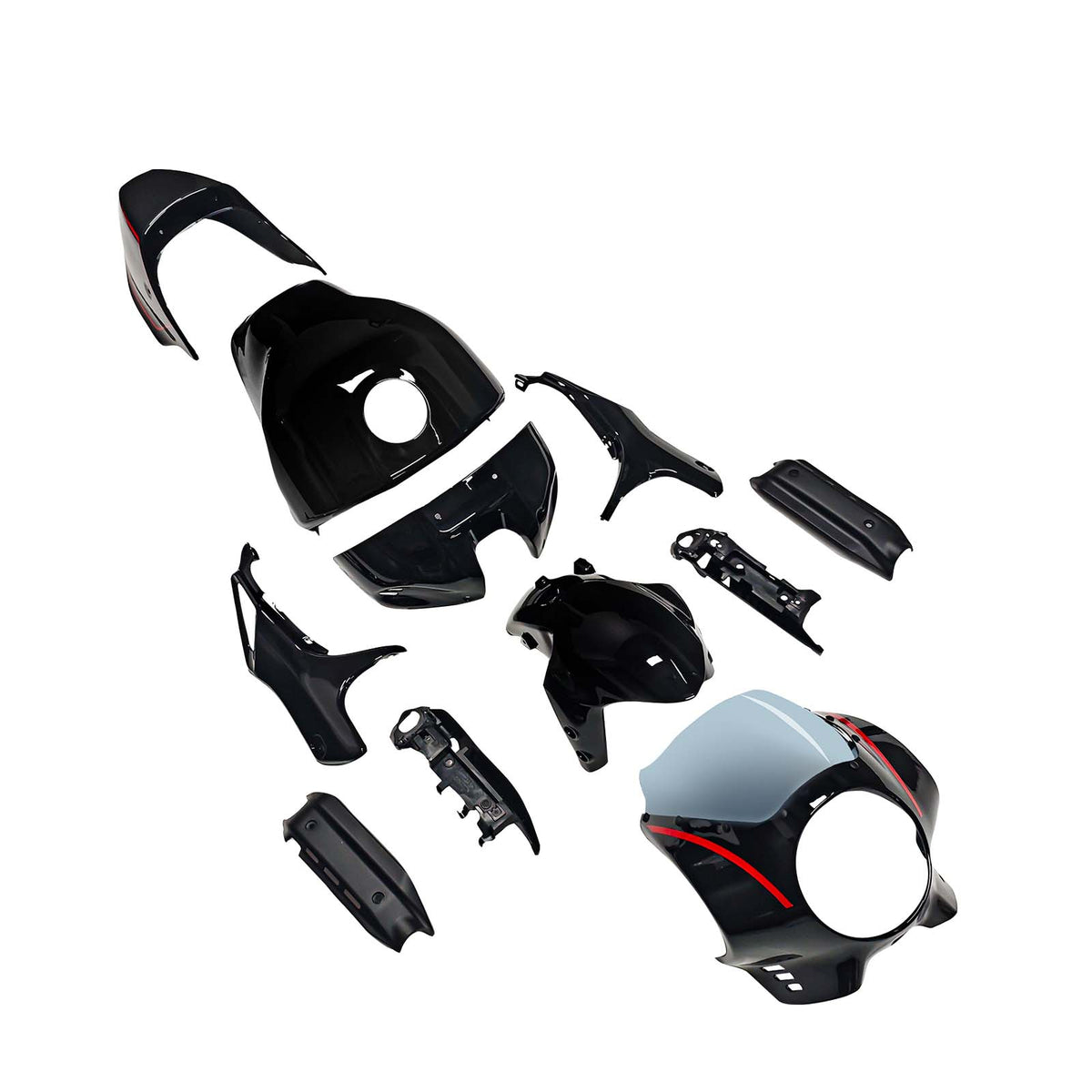 Amotopart 2022-2026 Yamaha XSR900 Black Red Fairing Kit
