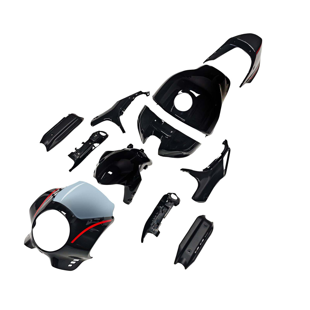 Amotopart 2022-2026 Yamaha XSR900 Black Red Fairing Kit