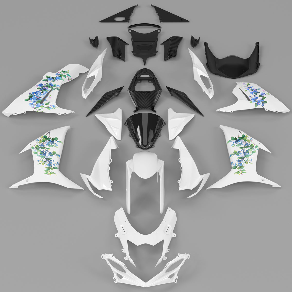 Zestaw owiewek Amotopart 2011-2026 Suzuki GSXR 600/750 K11 Biały Niebieski Zielony