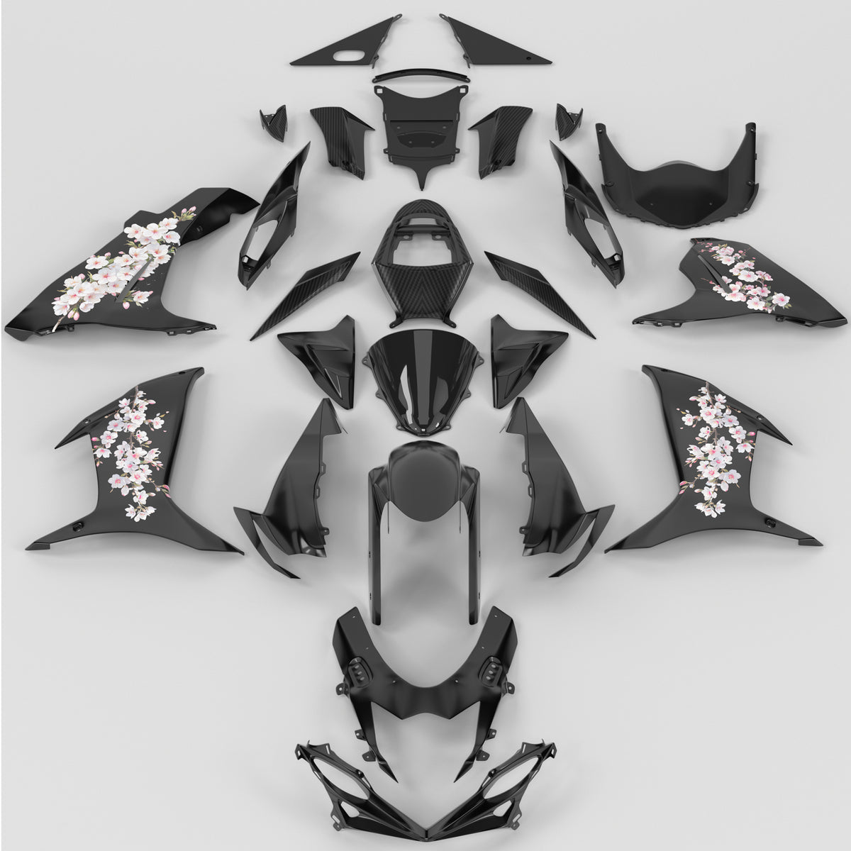 Amotopart 2011-2026 Suzuki GSXR 600/750 K11 Kit de carénage noir rose blanc