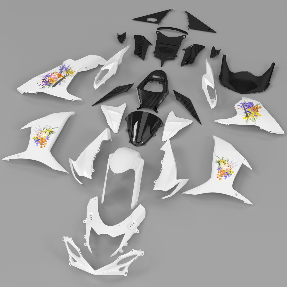 Amotopart 2011-2026 Suzuki GSXR 600/750 K11 White Purple Yellow Fairing Kit