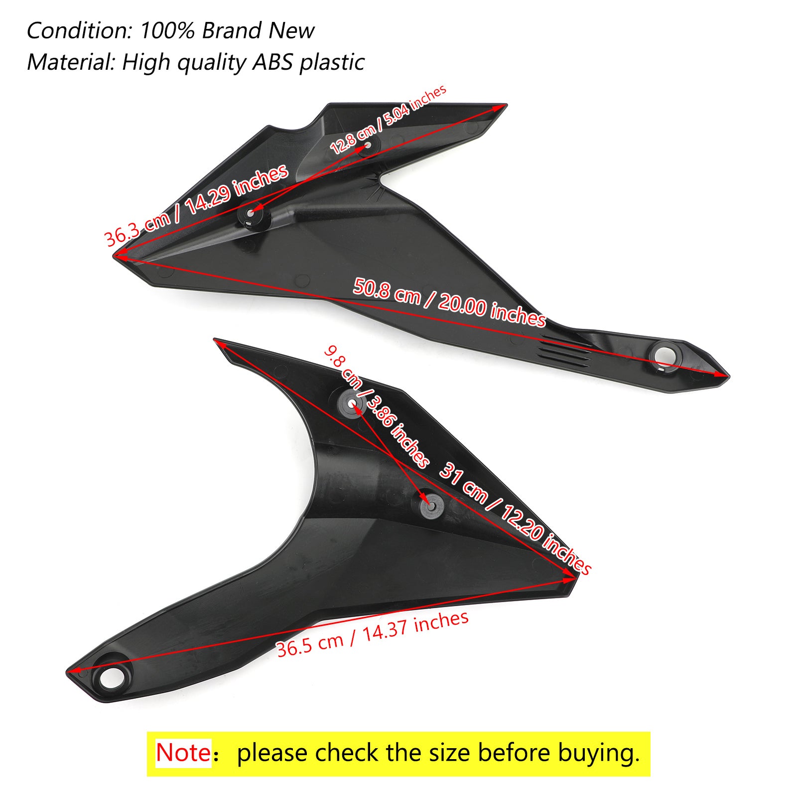 18-23 Kawasaki Z400 Engine Panel Belly Pan Lower Cowling Cover Fairing Gloss Black