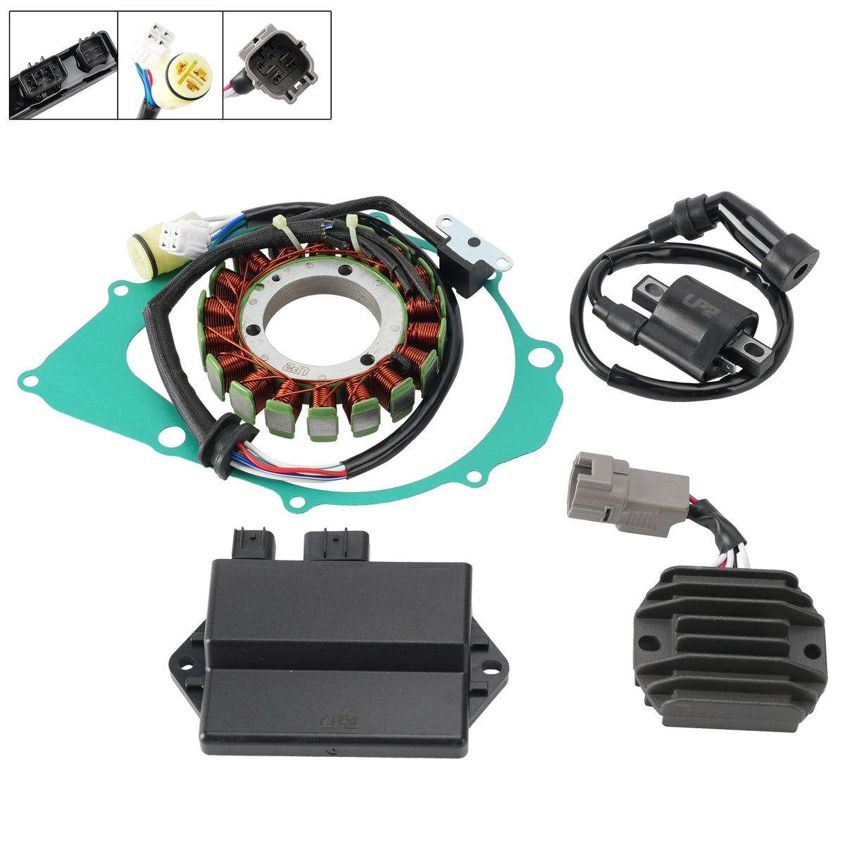 04-13 Yamaha Raptor 350 YFM350 Régulateur de Stator CDI Boîte Joint de Bobine d'Allumage