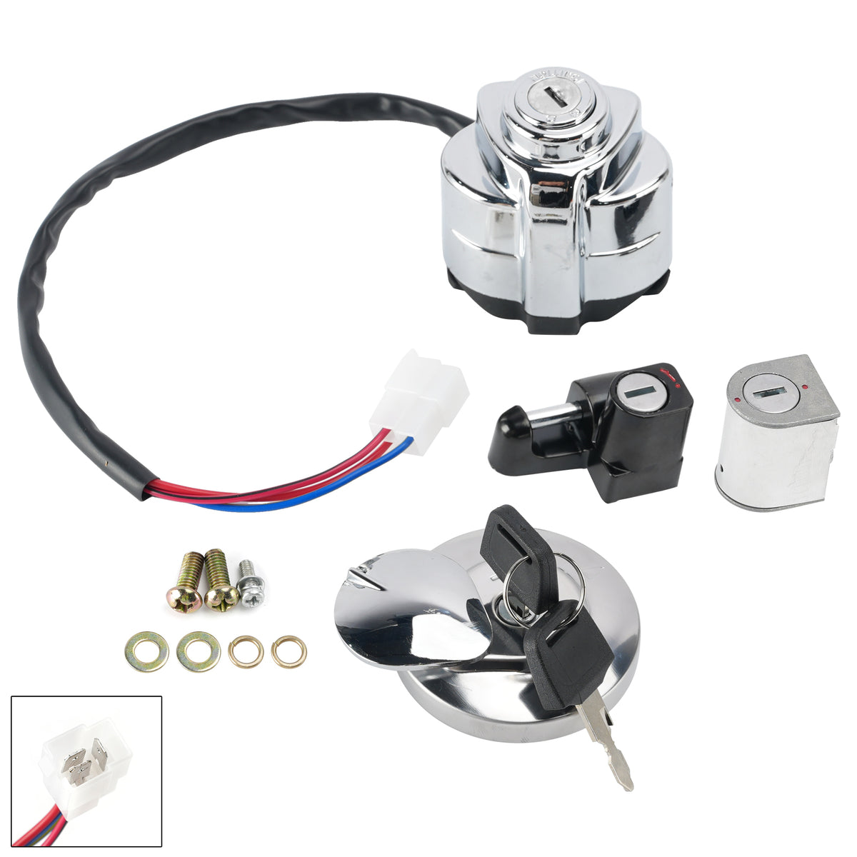 04-07 Honda VT750 Shadow 93-03 VF750 Magna Ignition Switch Fuel Cap Lock Set