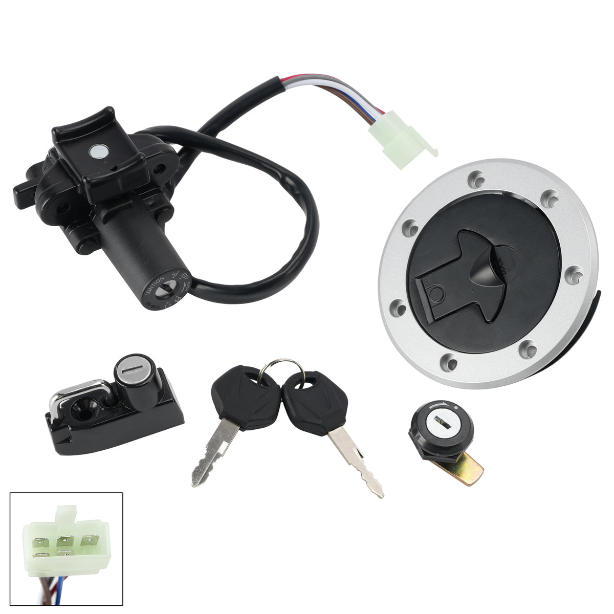 1993-2004 Kawasaki ZZR600 ZZ-R600 Ignition Switch Fuel Cap Helmet Lock Set