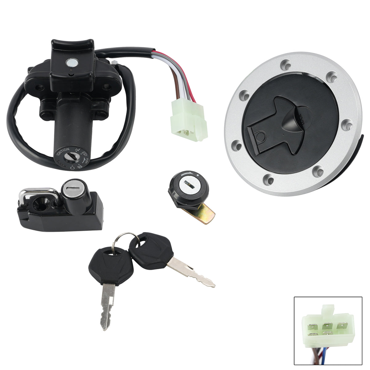 1993-2004 Kawasaki ZZR600 ZZ-R600 Ignition Switch Fuel Cap Helmet Lock Set