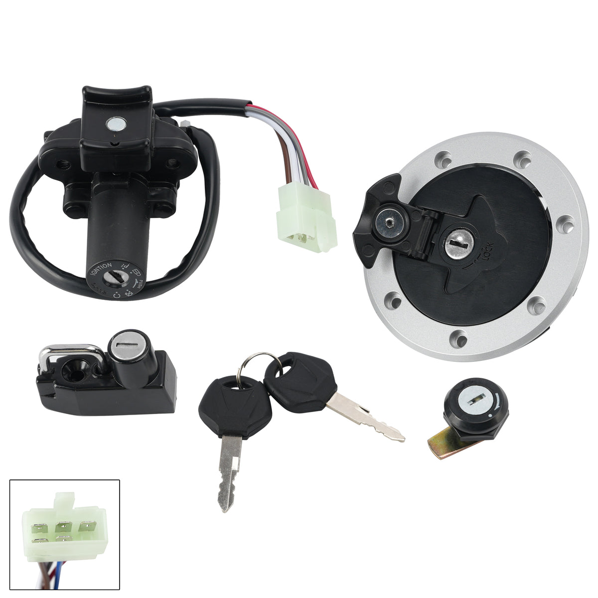1993-2004 Kawasaki ZZR600 ZZ-R600 Ignition Switch Fuel Cap Helmet Lock Set