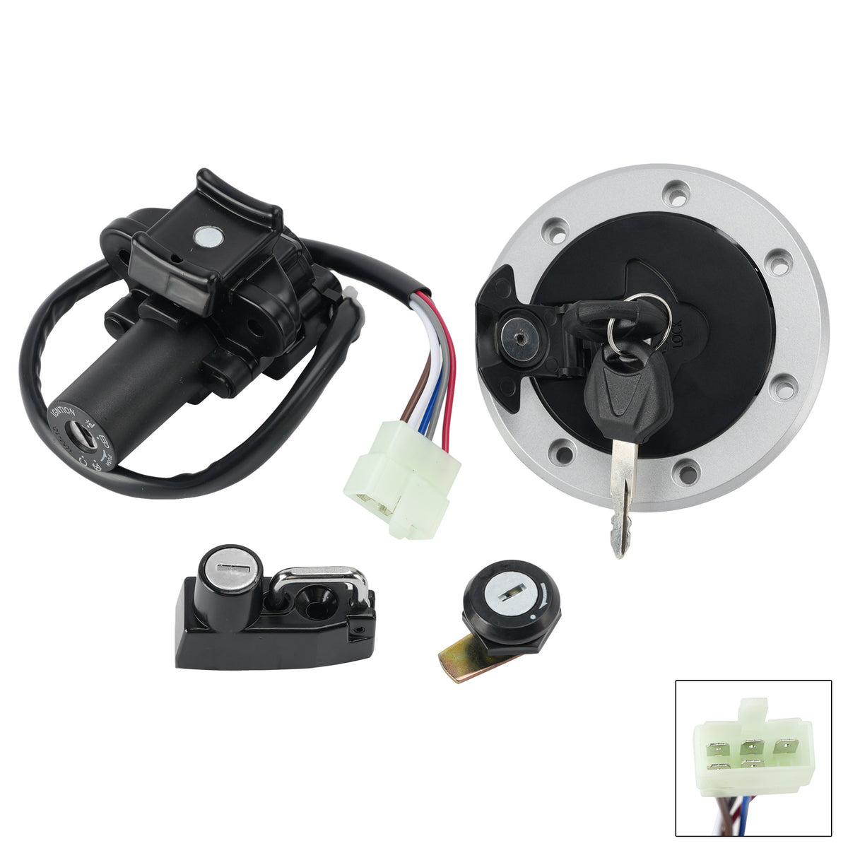 1993-2004 Kawasaki ZZR600 ZZ-R600 Ignition Switch Fuel Cap Helmet Lock Set
