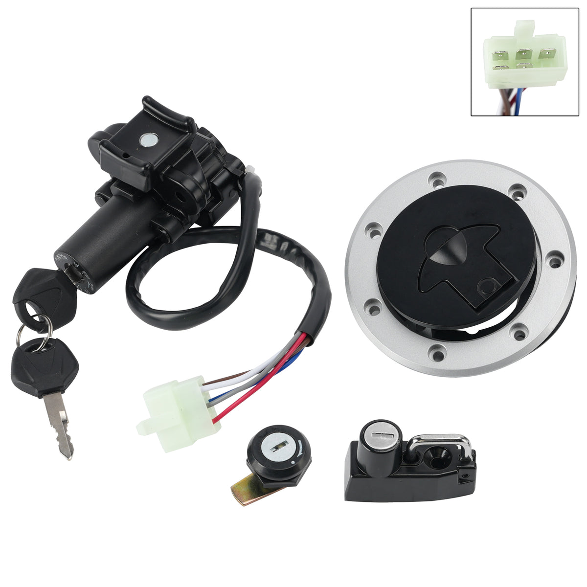 1993-2004 Kawasaki ZZR600 ZZ-R600 Ignition Switch Fuel Cap Helmet Lock Set