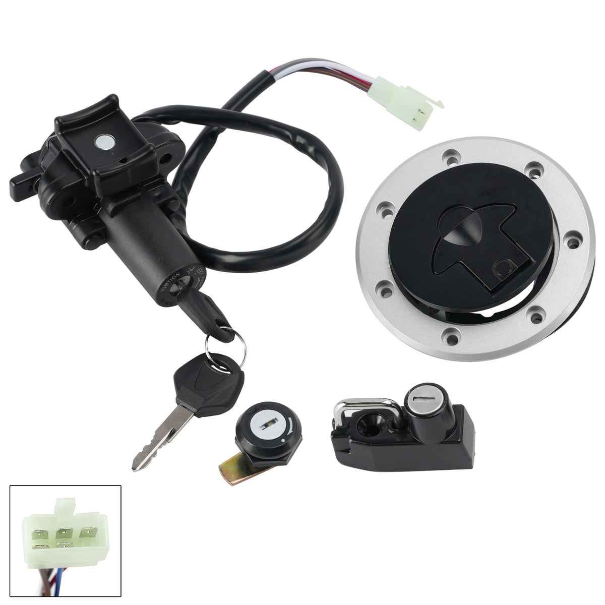 1993-2004 Kawasaki ZZR600 ZZ-R600 Ignition Switch Fuel Cap Helmet Lock Set