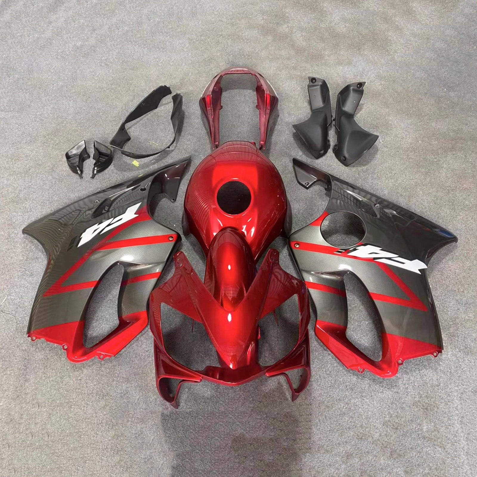 Amotopart 2004-2007 Honda CBR600 F4i Red/Black Fairing Kit