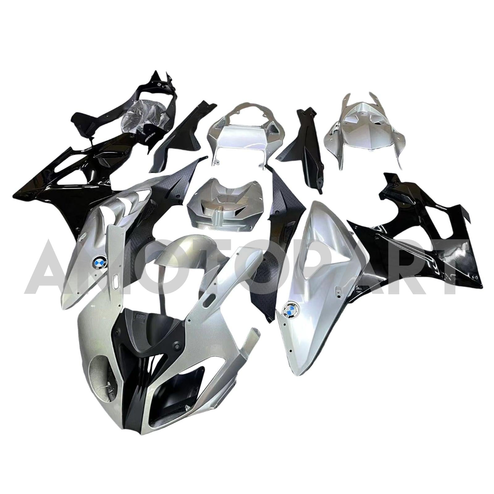 Amotopart 2009-2014 BMW S1000RR Sliver Black Fairing Kit