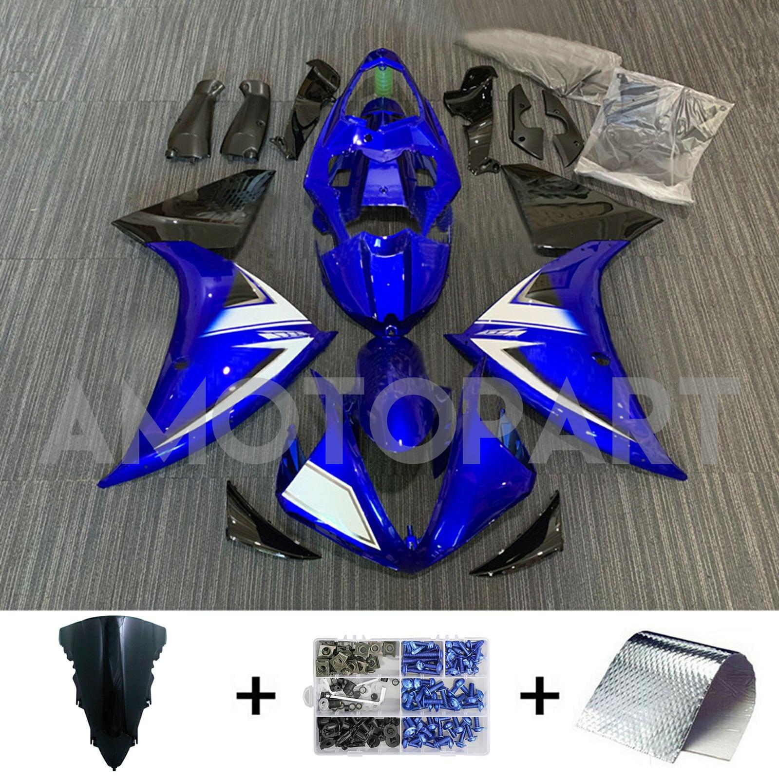 Amotopart 2009-2011 Yamaha YZF 1000 R1 Blue&White Fairing Kit