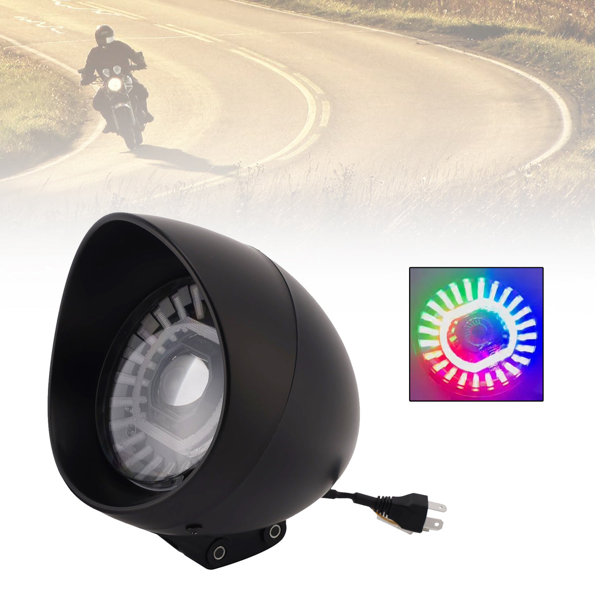 55W 5.75" Beam Headlight Fog Lamp Custom 4000lm Fits For Racer Bobber Chrome